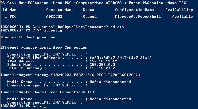 PowerShell-Remoting-Connect-To-ADSDC02